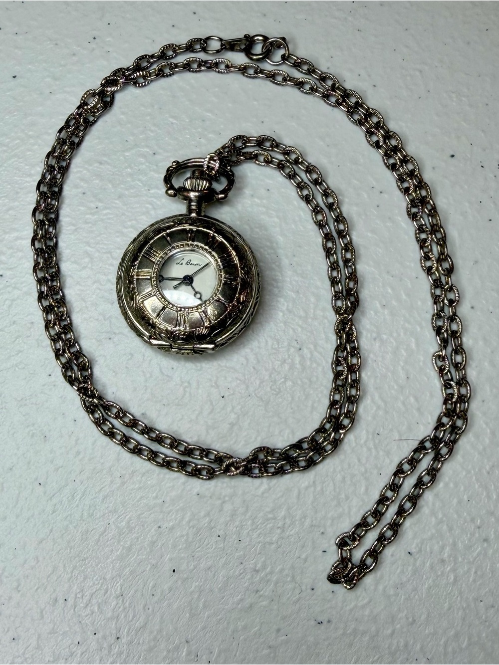 Le Baron Silver-Tone Pocket Watch Necklace for Women